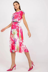 Italy Moda summer dress with short sleeves, round neckline, flared bottom  Adomoo